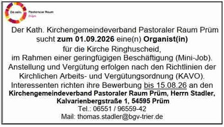 Gesucht Organist(in)